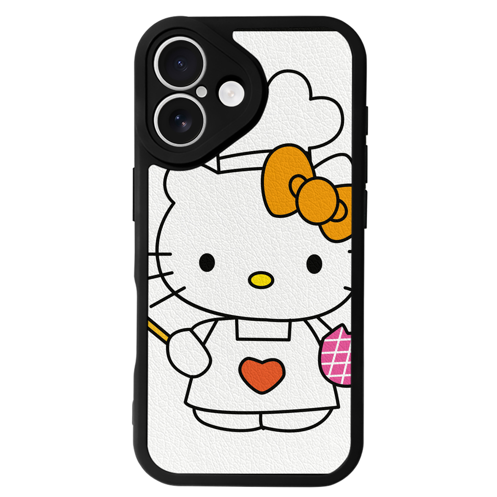 （画像用） Hello Kitty ハローキティ 【iPhone 16シリーズ対応】シリコンスマホケース（レザー調） 材質：シリコン